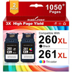 Replaced for Canon PG-260 / CL-261 for Canon 260 and 261 Ink Cartridges 2PK