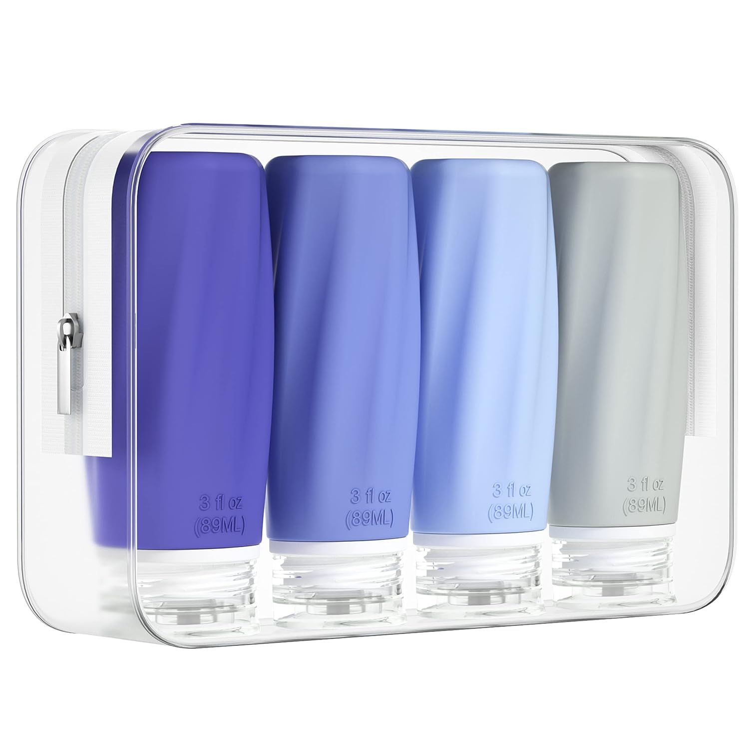 Buy now Morfone Travel Bottles for Toiletries, 3oz TSA Approved Travel Size Containers Leak Proof Squeezable Travel Accessories Refillable for Shampoo Conditioner Lotion Liquids(4Pack) Blue at indiglob india