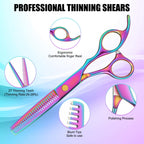 Hair Cutting Scissors Set, 440C Steel Cutting and Thinning Shears