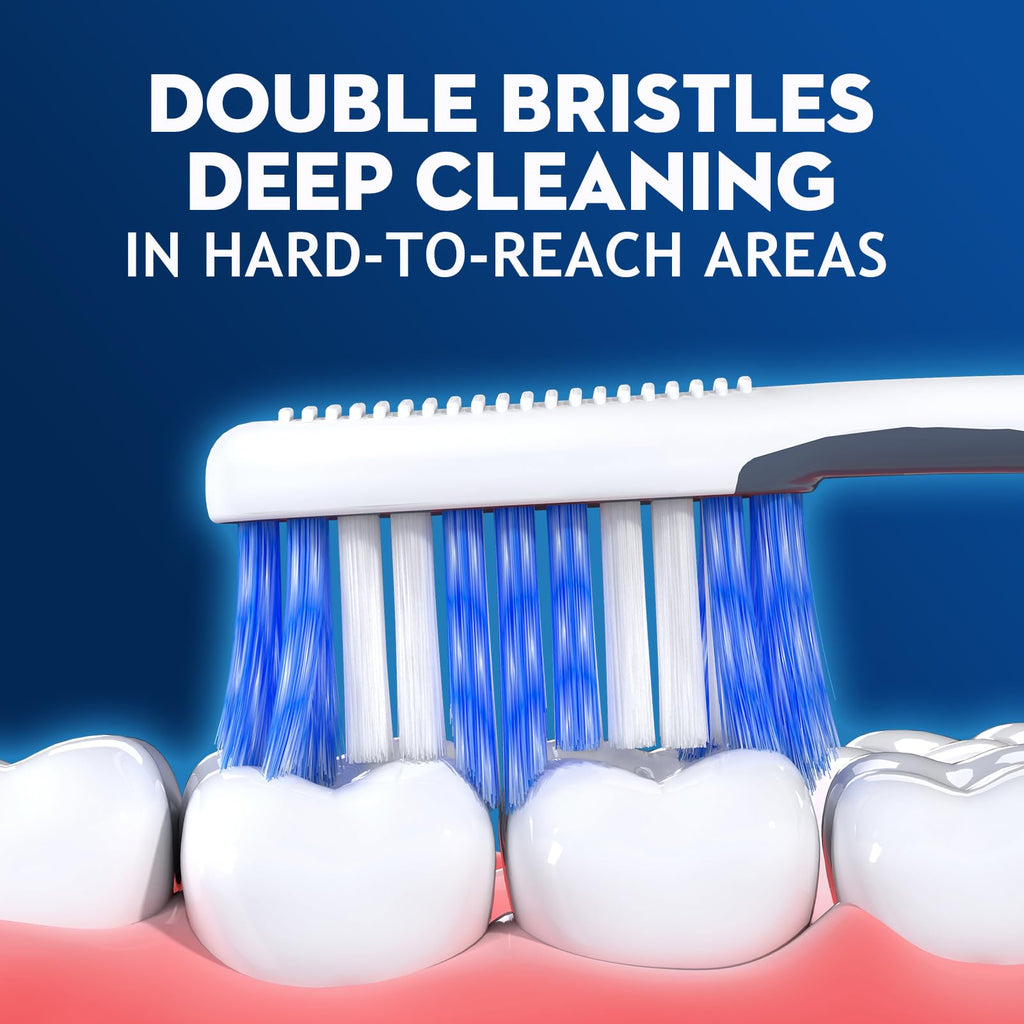 Medium Toothbrushes for Adults with Tongue Cleaner, Utilizing whitening Spiral Wave Brush bristles, it Effectively Cleans Coffee, Tea, and Smoke Stains, Gentle Rounded Tips（6 Pack）
