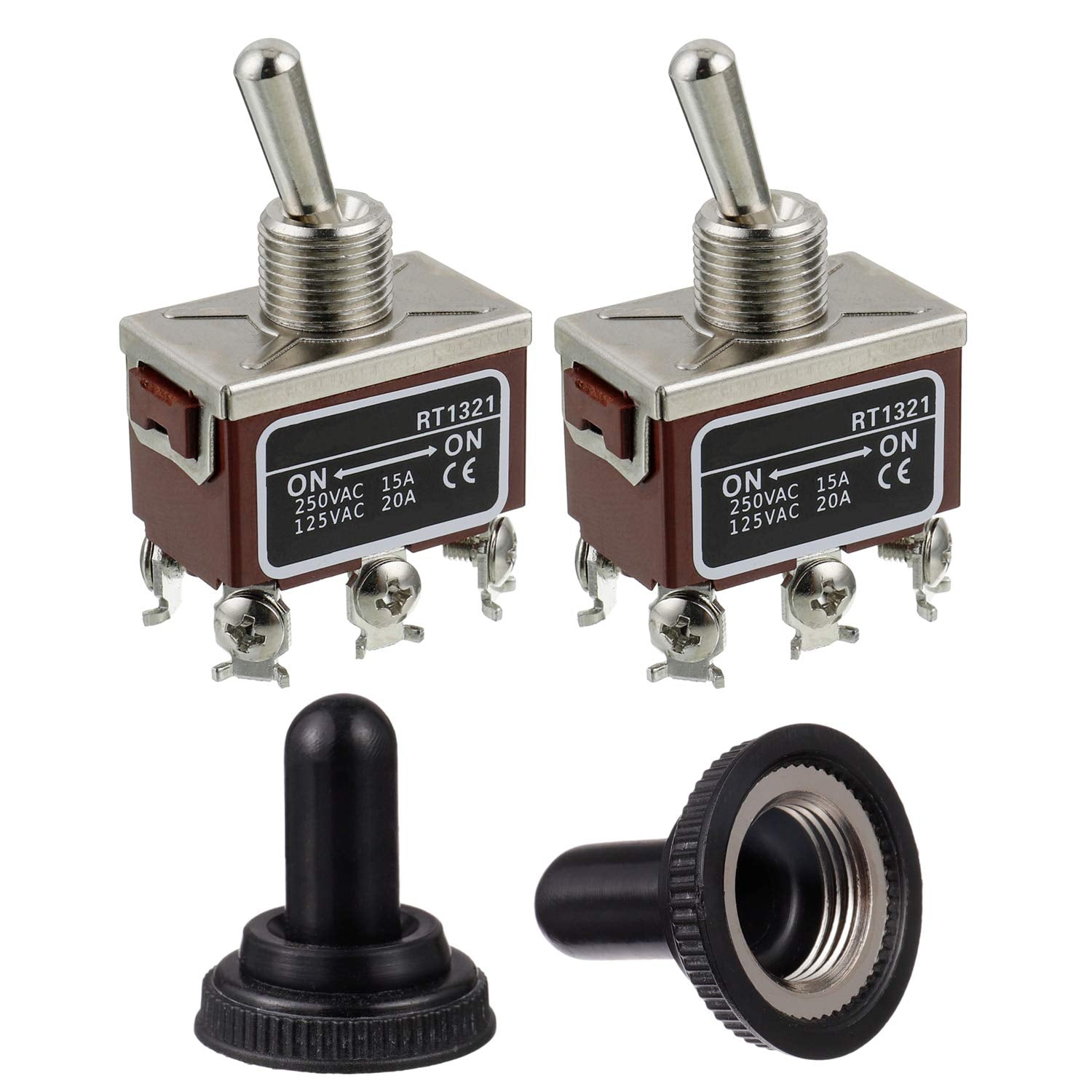 Buy now BOJACK RT1322FS Toggle Switch 125V 20A Momentary Automatic Reset Switches 250V 15A DPDT ON -Off- ON 6 Terminal pin Rocker Switch with Metal Waterproof Cap (Pack of 2) ON - ON 6 Terminal at indiglob india