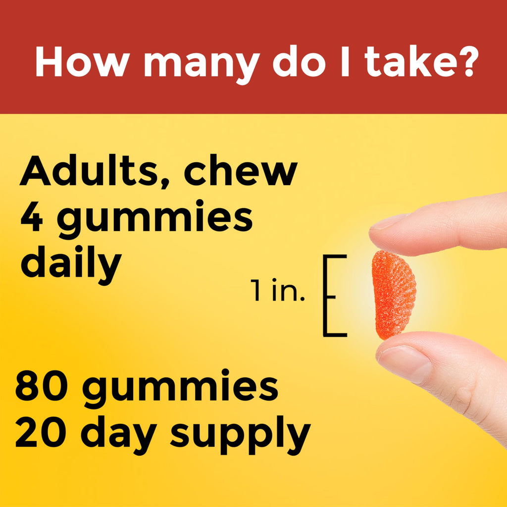Nature Made Vitamin C Gummies, Maximum Strength Dosage, 80 Count | Vitamin C 1000mg per Serving, Adult Vitamin C Immune Support Gummies, Daily Immune Support, Tangerine Flavor, 20 Day Supply