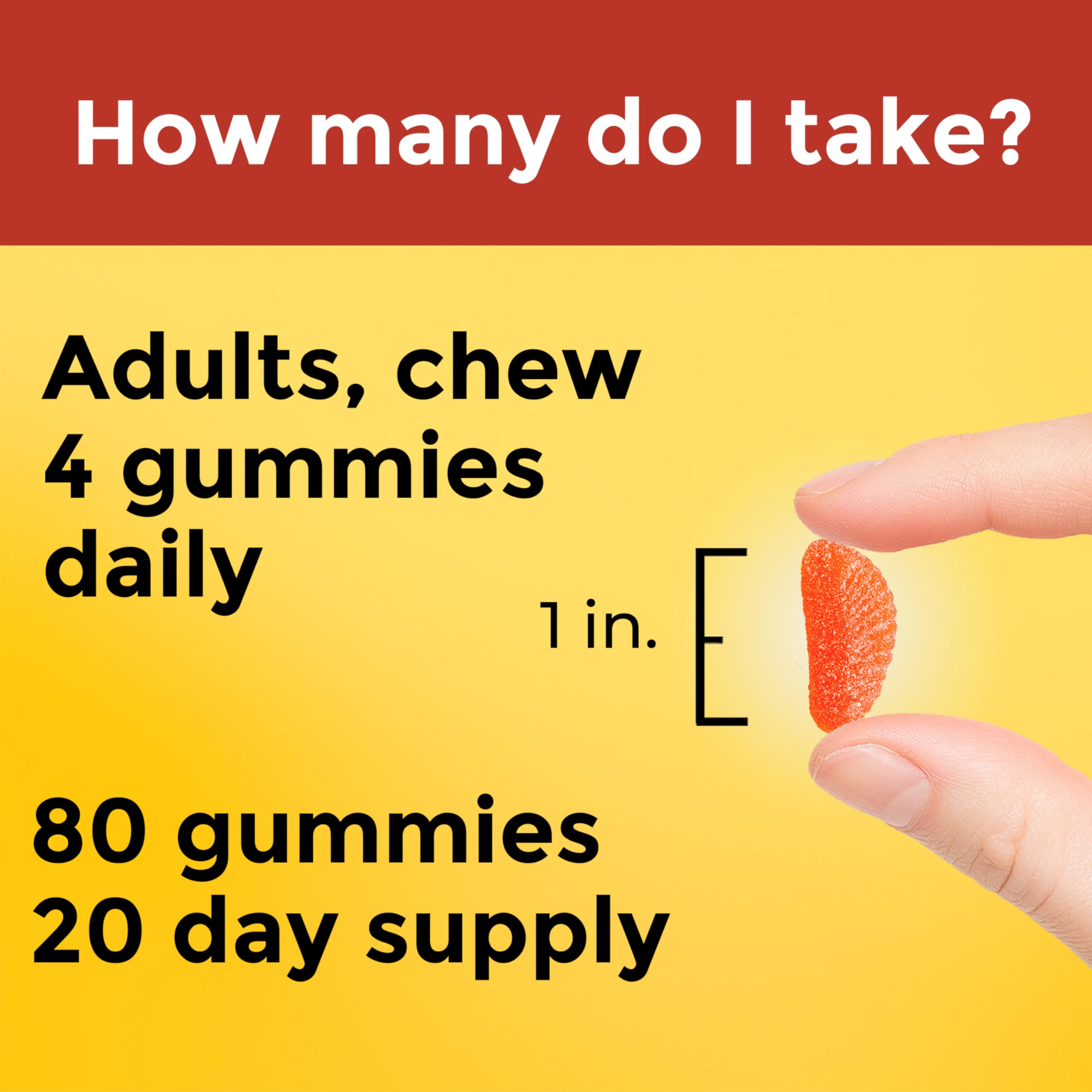 Nature Made Vitamin C Gummies, Maximum Strength Dosage, 80 Count | Vitamin C 1000mg per Serving, Adult Vitamin C Immune Support Gummies, Daily Immune Support, Tangerine Flavor, 20 Day Supply