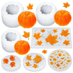 7 Pcs Pumpkin Candle Molds, Halloween Silicone Mold