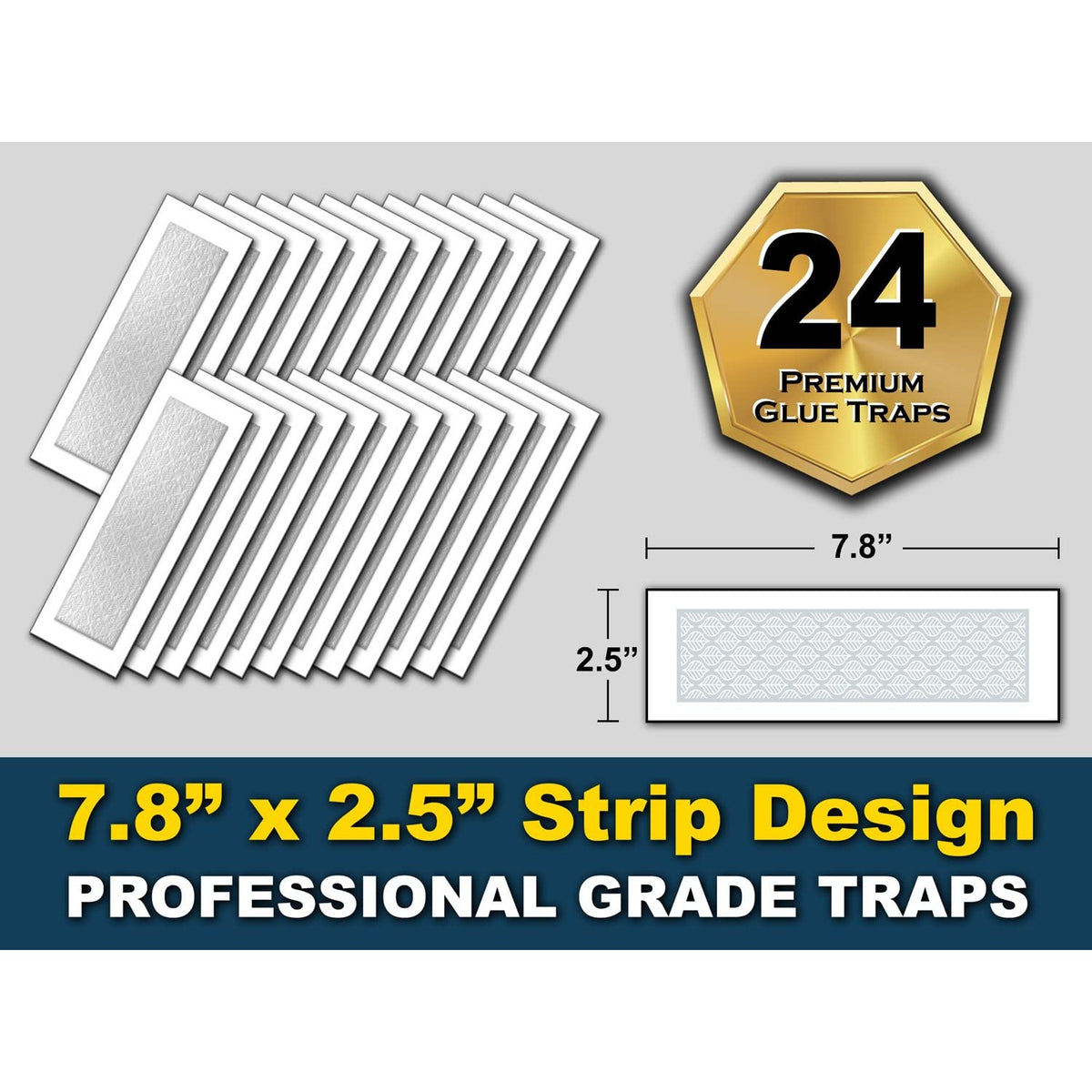 MaxGuard Glue Trap Strips (24 Traps) Non-Toxic Extra Sticky Glue Board Pre-Baited with Fruity Scent Attractant Trap & Kill Insects, Bugs, Spiders, Crickets, Scorpions, Cockroaches, Centipedes, Mice