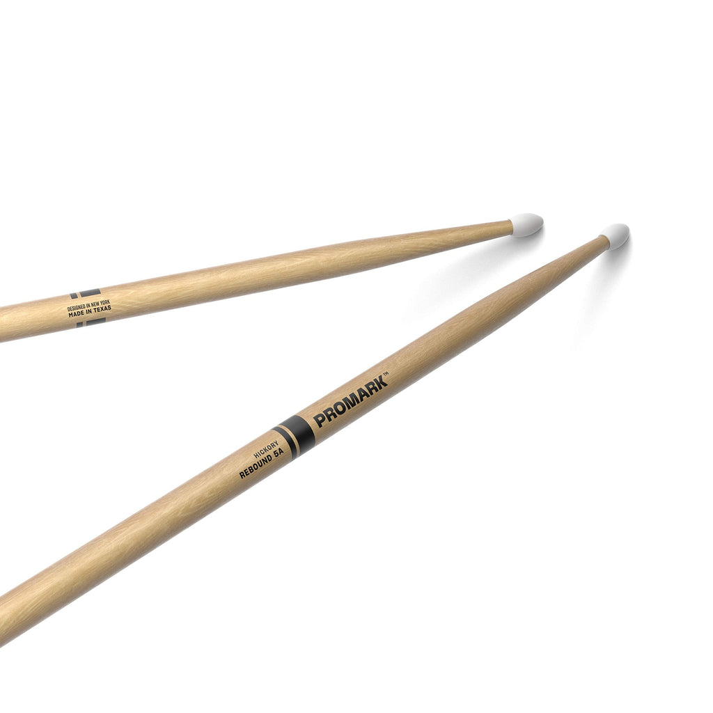 Buy now ProMark Rebound 5A Long Hickory Drumsticks, Acorn Wood Tip, 1 Pair Rebound 5A One Pair Lacquer, Nylon Tip at indiglob india