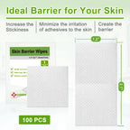 Carbou Skin Barrier Wipes, 100Pcs Skin Prep Wipes for Ostomy