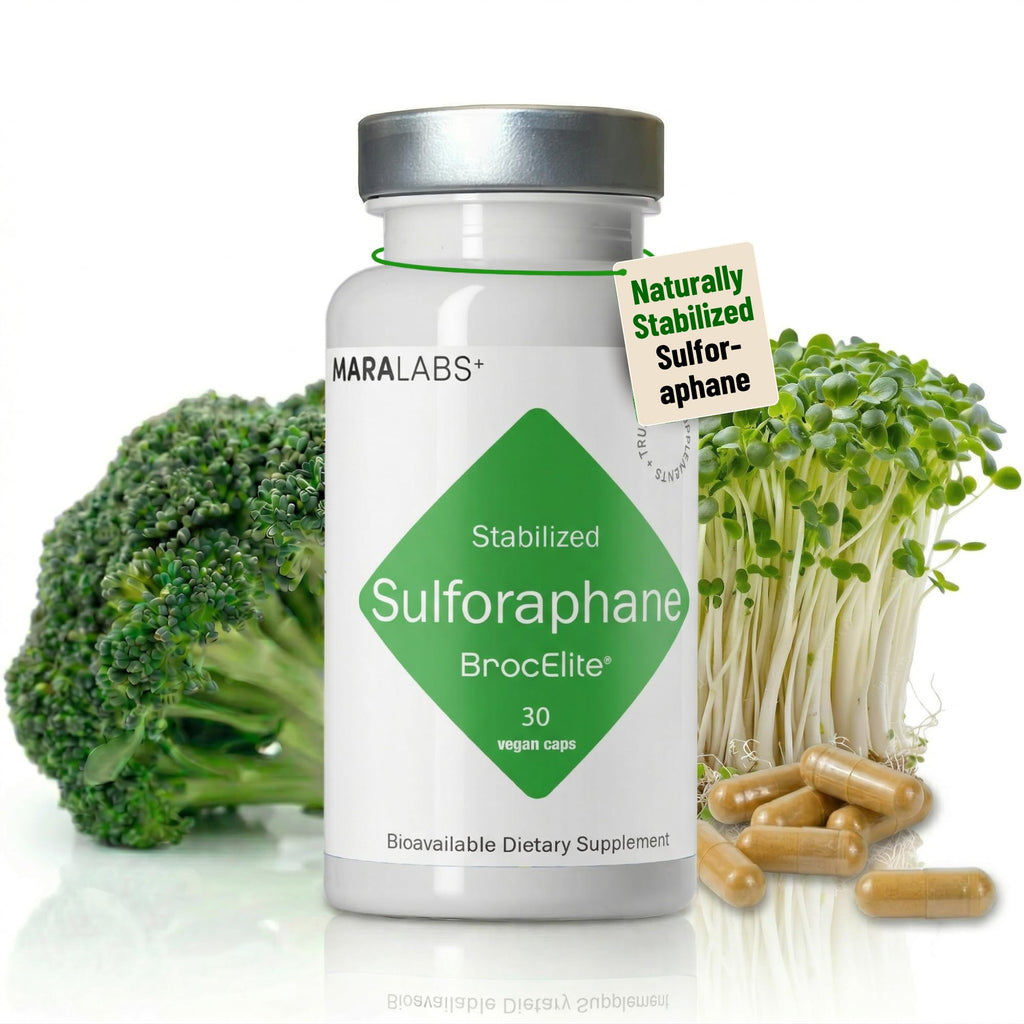 BrocElite Mara Labs Plus | Stabilized Broccoli Sulforaphane Supplement | Glyphosate Residue Free Certified – Third-Party Tested | 60 Vegan Capsules