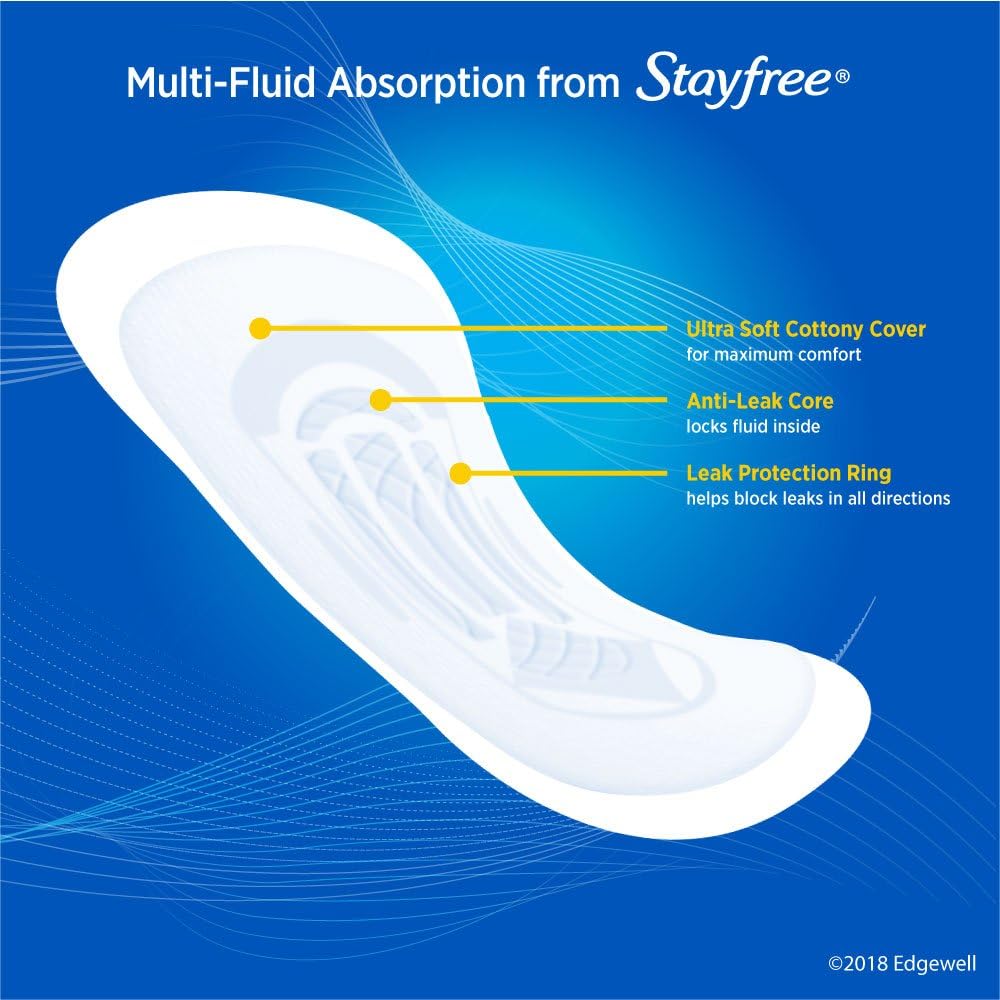 Buy now Stayfree Ultra Thin Overnight Pads with Wings, For Women, Reliable Protection and Absorbency of Feminine Moisture, Leaks and Periods, 40 count - Pack of 3 at indiglob india