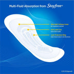 Buy now Stayfree Ultra Thin Overnight Pads with Wings, For Women, Reliable Protection and Absorbency of Feminine Moisture, Leaks and Periods, 40 count - Pack of 3 at indiglob india