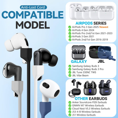 Buy now 5 Pack Ultra Strong Magnetic AirPods Pro Straps, Anti-Lost Neck Cord for AirPods Pro 3 2025,AirPods 4th, AirPods Pro 2nd/1st, AirPod 3rd, AirPod 2nd/1st - 5 Pcs Silicone Sports Lanyard and 2 Ear Hook at indiglob india