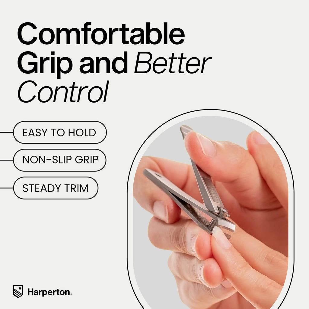 Ultra Sharp Nail Clippers Set for Men & Women - 2 Pack Professional Stainless Steel Toe Nail Clippers with Built-in File & Travel Case - Heavy Duty Fingernail Clippers Kit for Thick Nails for Seniors