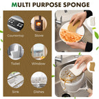 COBETE 12 Pack Natural Biodegradable Kitchen Non Scratch Sponges,Compostable Plant Based Coconut Cellulose Sponge,Eco Friendly Reusable Dish Scrubber Sponge for Pots, Pans & Household Cleaning