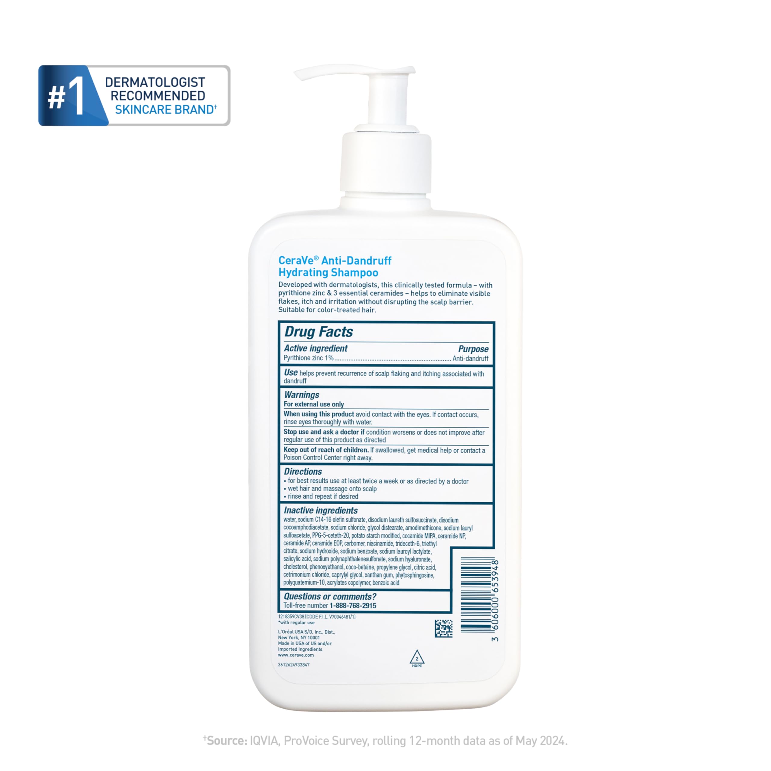 Buy now CeraVe Hydrating Anti Dandruff Shampoo, 1% Pyrithione Zinc Dandruff Treatment With Ceramides, Niacinamide & Hyaluronic Acid, Helps Eliminate Flakes & Provides Itchy Scalp Relief, Sulfate Free, 12 Oz at indiglob india