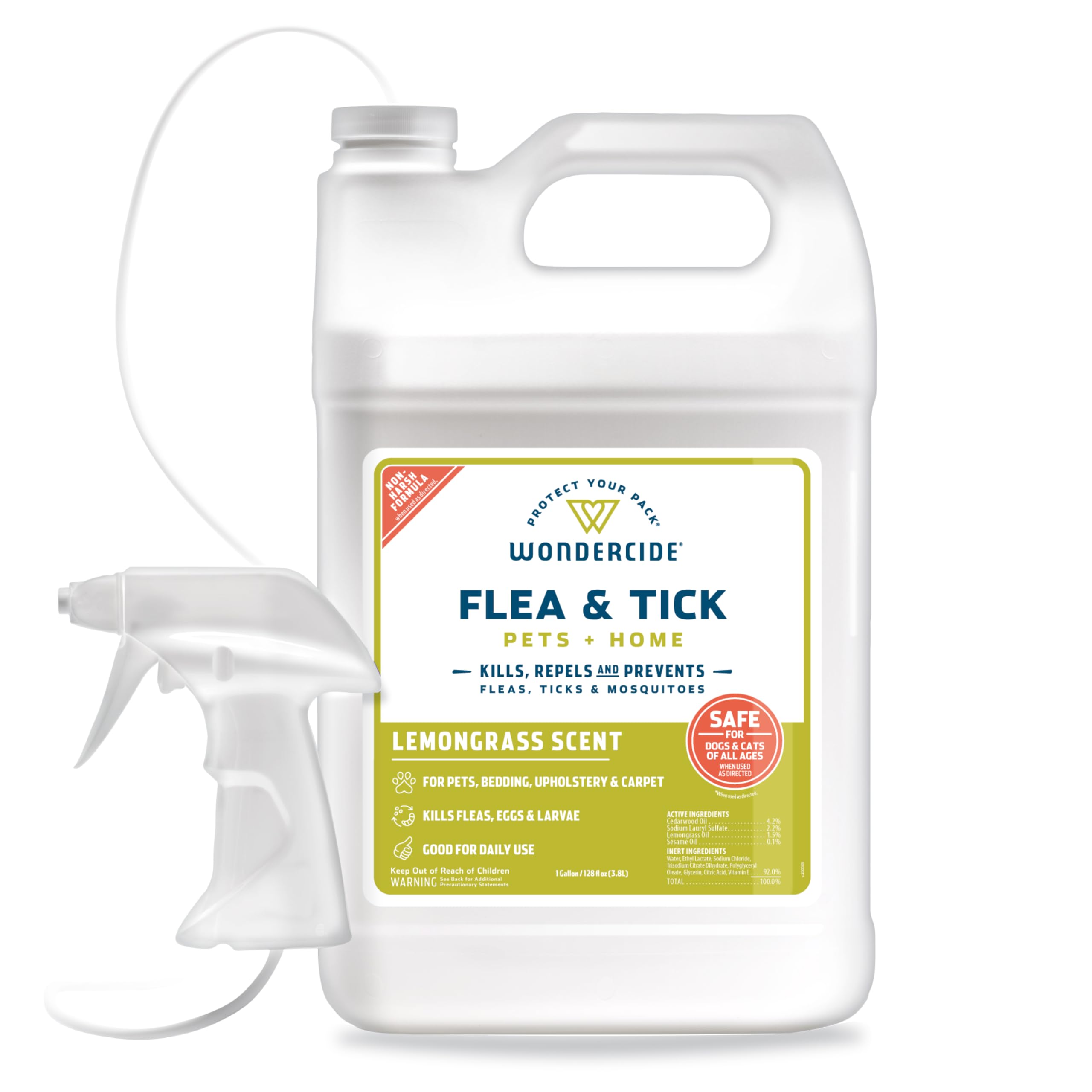 Buy now Wondercide - Flea, Tick & Mosquito Spray for Dogs, Cats, and Home - Control, Prevention, Treatment - with Natural Essential Oils - Pet and Family Safe - Peppermint 16 oz 128 OZ Lemongrass at indiglob india