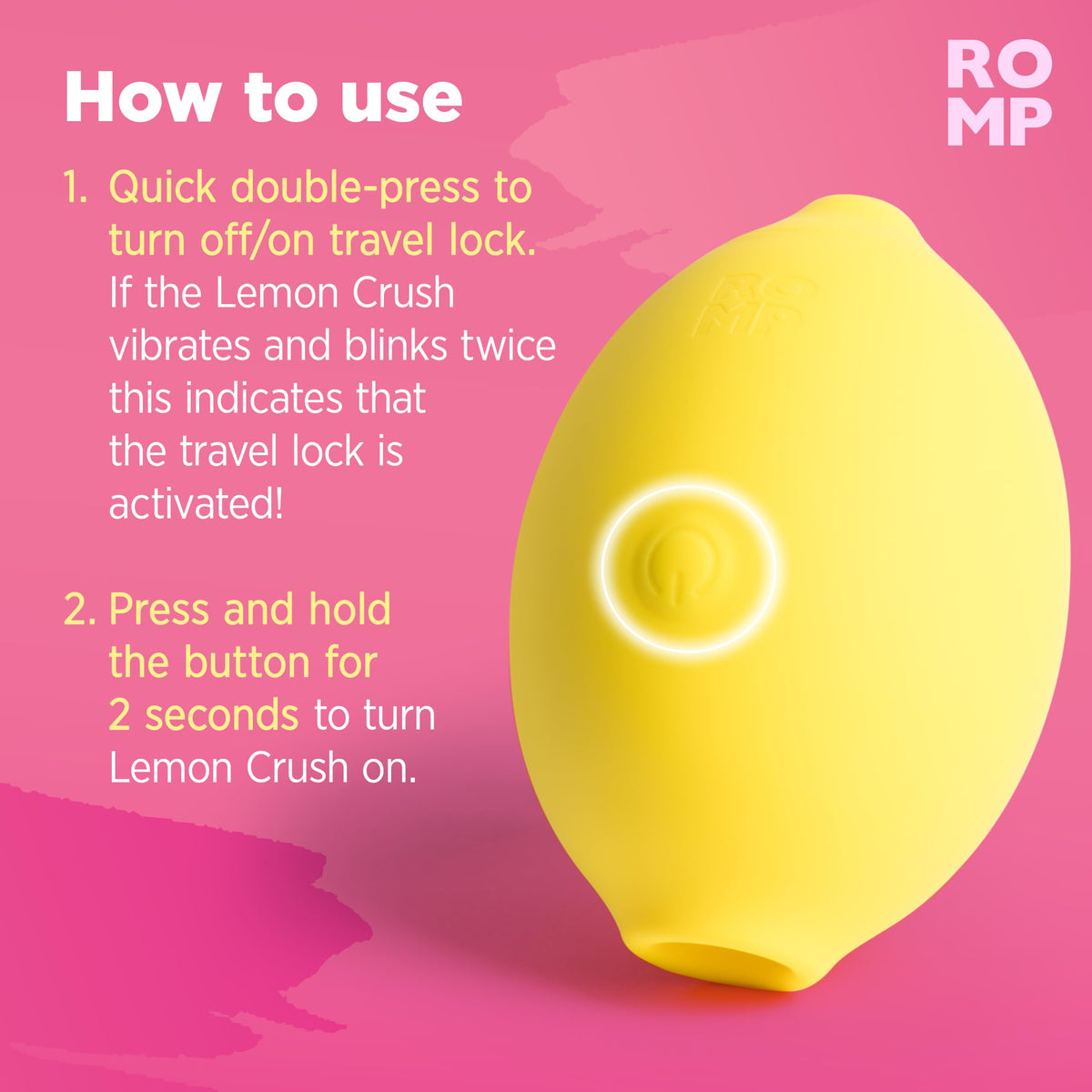 ROMP Lemon Vibrator Womens Sex Toy, 10 Mode Suction Clitoral Massager