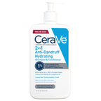 CeraVe 2 In 1 Hydrating Anti Dandruff Shampoo And Conditioner, 12 Fl Oz | 1% Pyrithione Zinc Dandruff Treatment Helps Eliminate Flakes and Relieve Itchy Scalp In A Sulfate-Free, Color-Safe Formula