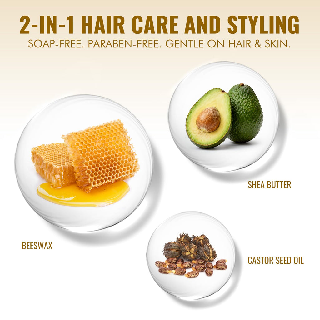 Dolahair Portable Travel Hair Wax Stick - Slick Hair Pomade with Smoothing Brush for Women, Kids & Girls' Hair Styling