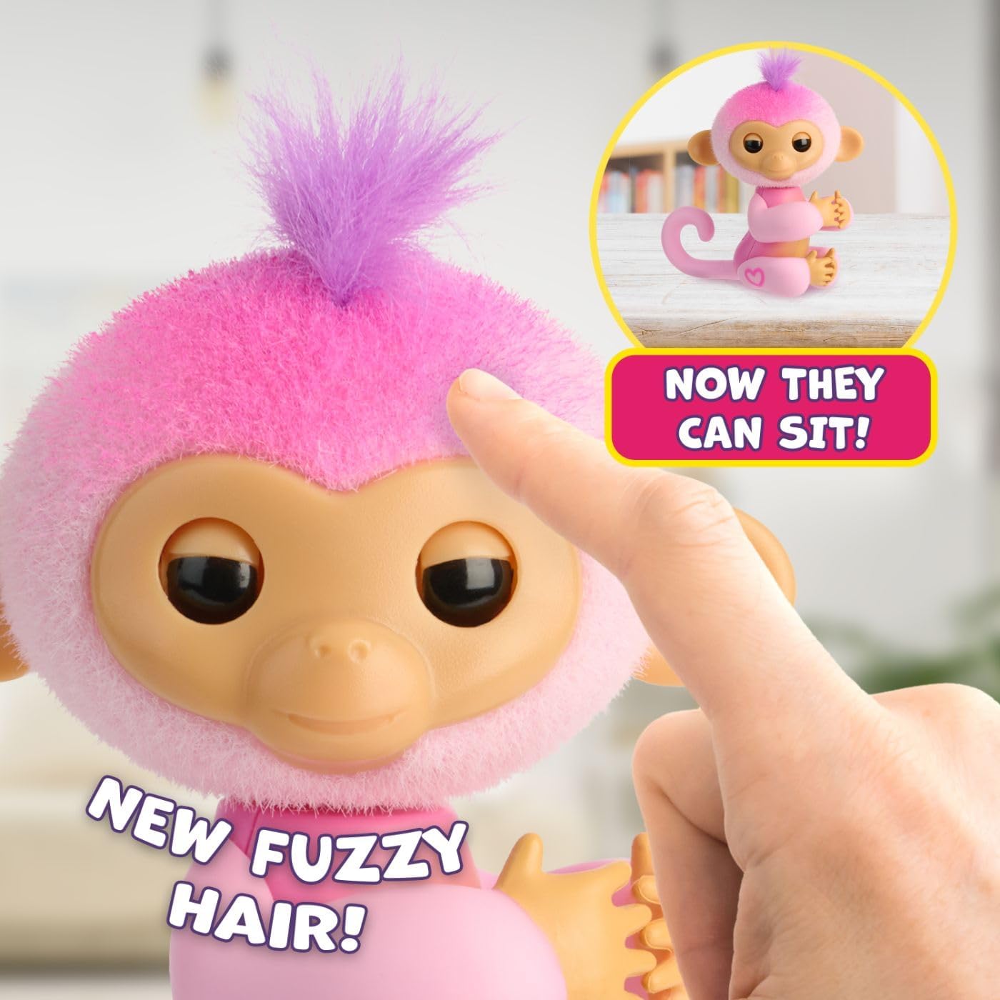 Buy now Fingerlings 2023 New Interactive Baby Monkey Reacts to Touch – 70+ Sounds & Reactions – Harmony (Pink) at indiglob india