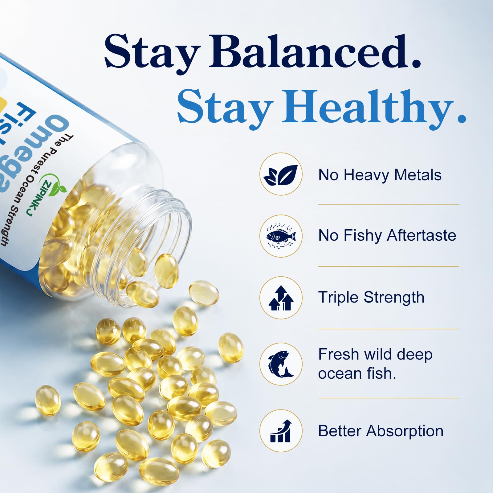Omega-3 Fish Oil Supplements 4200mg, Burpless Mini Softgels, Wild-Caught | Triple Strength, High Purity EPA & DHA for Brain, Heart & Eye Health, Non-GMO, Third-Party Tested | 150 Softgels