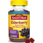 Nature Made Elderberry Gummies with Vitamin C & Zinc, 100 Gummies | Dietary Supplement for Antioxidant and Immune Support, Suitable for Vegetarians, Raspberry Flavor, 50 Day Supply