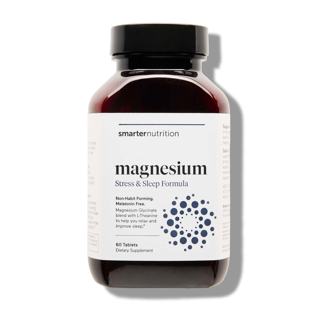 Smarter Nutrition Magnesium Complex - Chelated Magnesium Glycinate with Citrate, Malate and L-Theanine for Sleep, Muscle Relaxation and Stress Support - Non-GMO - 360 Tablets[180DaySupply]