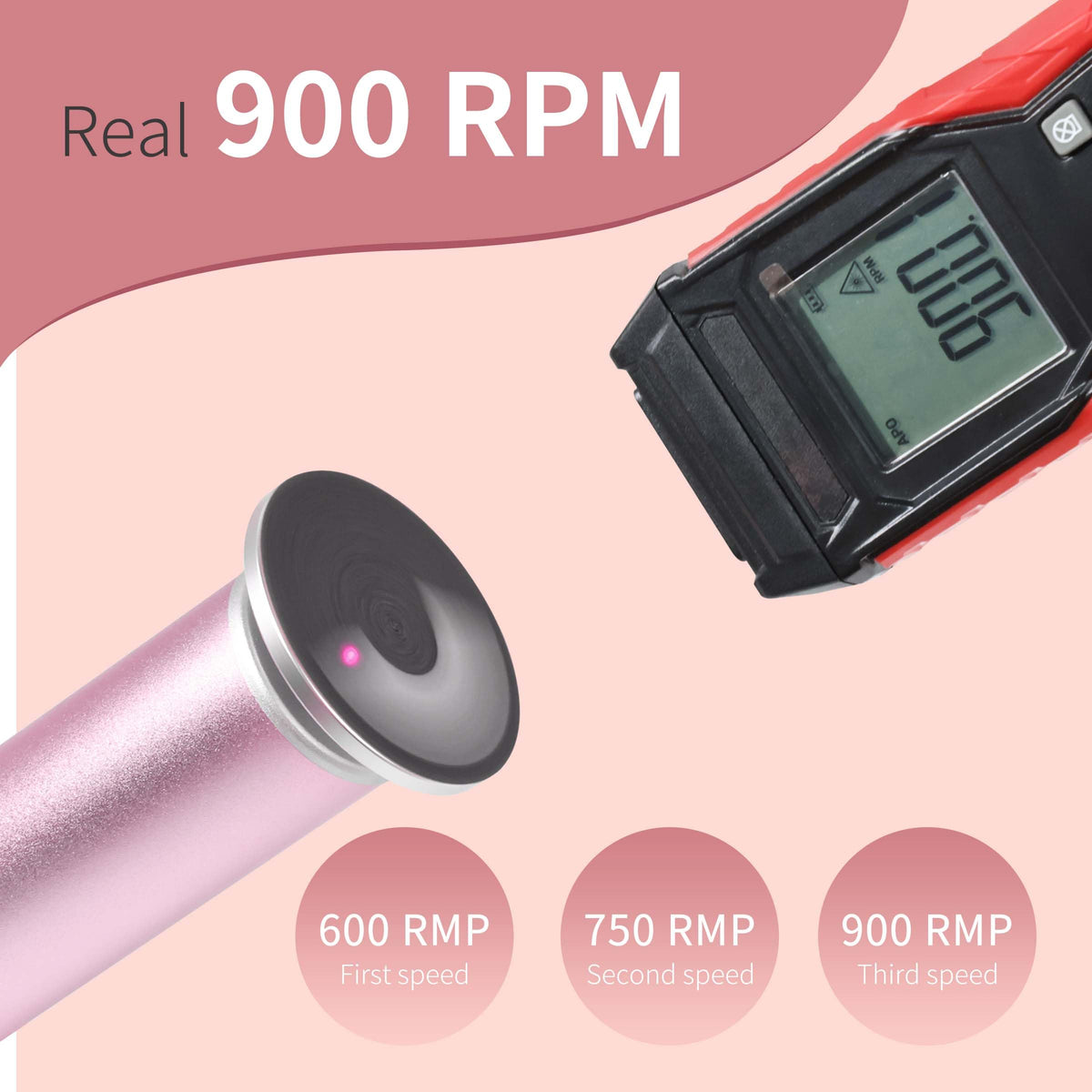 APRELM Rechargeable Electric Foot Callus Remover with 3-Sizes 120Pcs Sandpaper Discs, Professional 900RPM 3-Speed Control Aluminum Electric Foot File for Dead Skin (E3 Rose Pink)