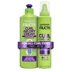 Garnier Fructis Curl Nourish Air Dry Cream XL Leave In Conditioner, Sulfate-Free Curl Defining Cream For Moisture and Frizz Control Waves, Curls, and Coils, Value Size, 16.9 Fl Oz