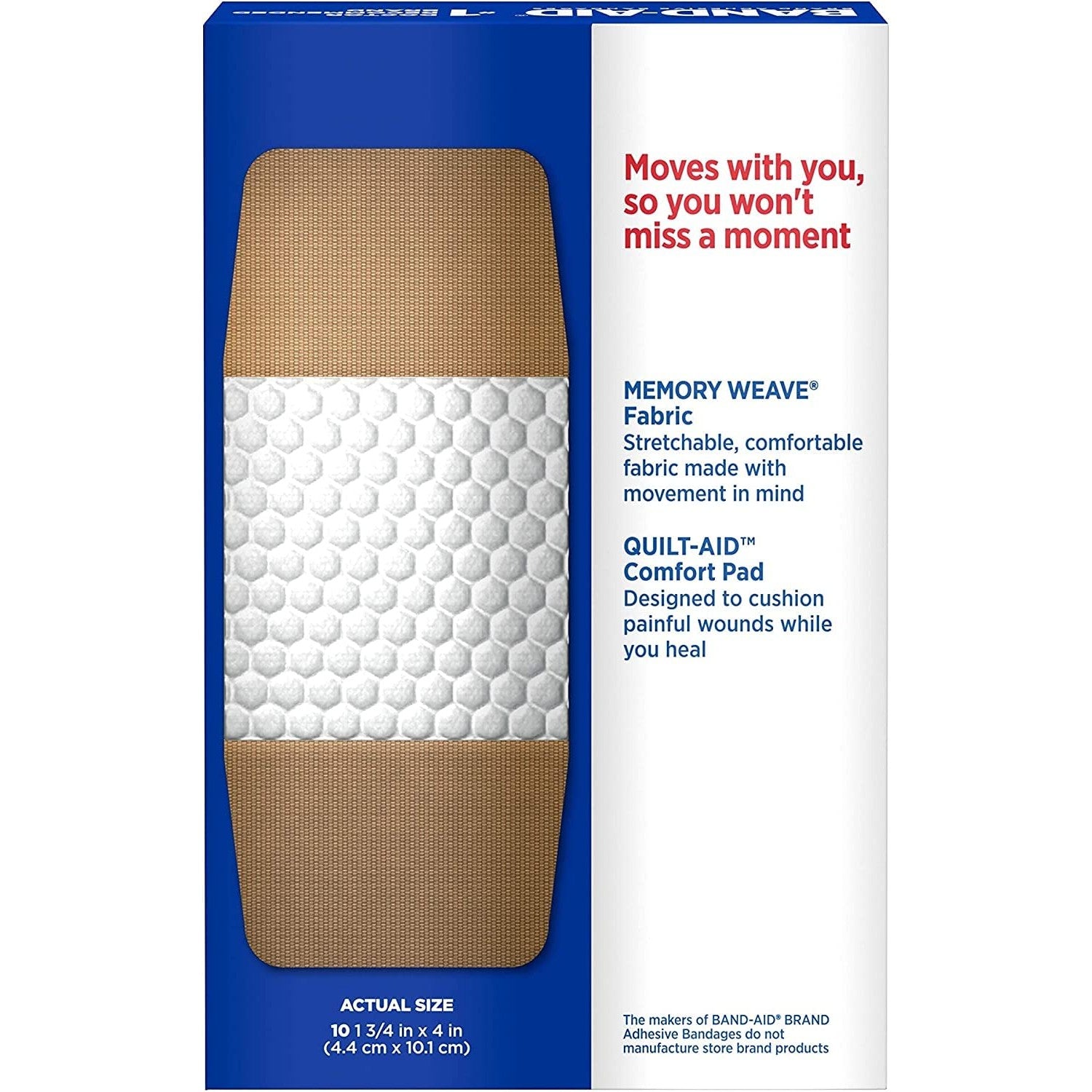 Buy now Band-Aid Adhesive Bandages Flexible Fabric, Extra Large, 10 Count at indiglob india