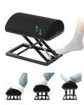 Step-to-Adjust Foot Rest—Truly Infinite Height, No Bending Needed
