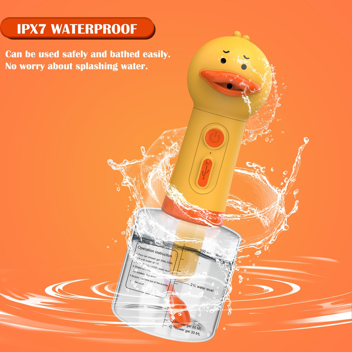 Electric Foaming Shampoo Dispenser for Dog and Cat Bathing, Rechargeable Soap Dispenser for Pet Bathing, Bathroom, Kitchen Sink, Toilet Cleaning