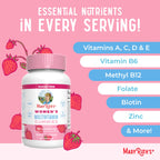 MaryRuth Organics Women's Immune Support Multivitamin Gummies | Ages 14+ | Skin Health | Gummy Vitamins for Women | Sugar-Free | Vegan | Non-GMO | 60 Count | Sugar Free, Vegan, 60 Count