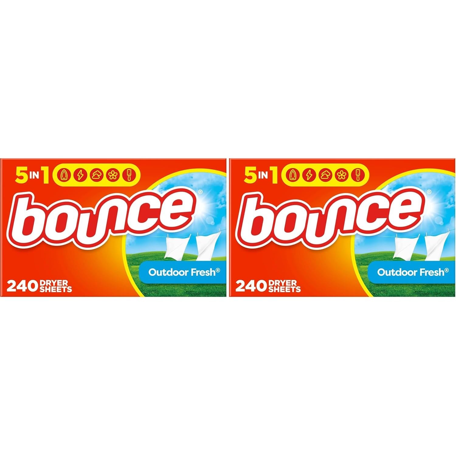 Buy now Bounce Dryer Sheets Laundry Fabric Softener, Outdoor Fresh Scent, 240 Count 480 Count (2 Packs of 240) Dryer Sheets, 240 count at indiglob india