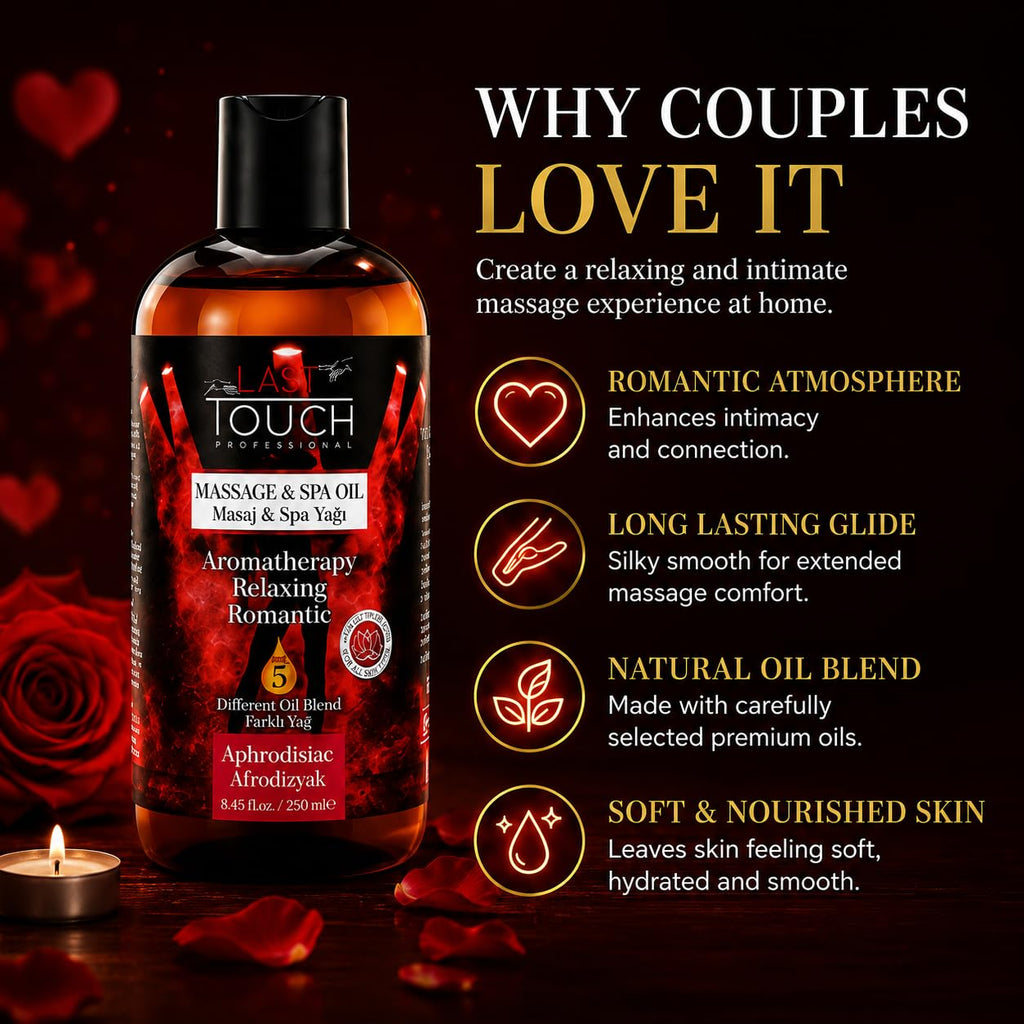Aphrodisiac Massage Oil for Couples - Massage Oils for Date Night - Massage Oil for Massage Therapy - Aromatherapy Oil for Intimate Moments -Aphrodisiac Massage Oils - Muscle Relaxer Oils 8.45 Fl Oz.