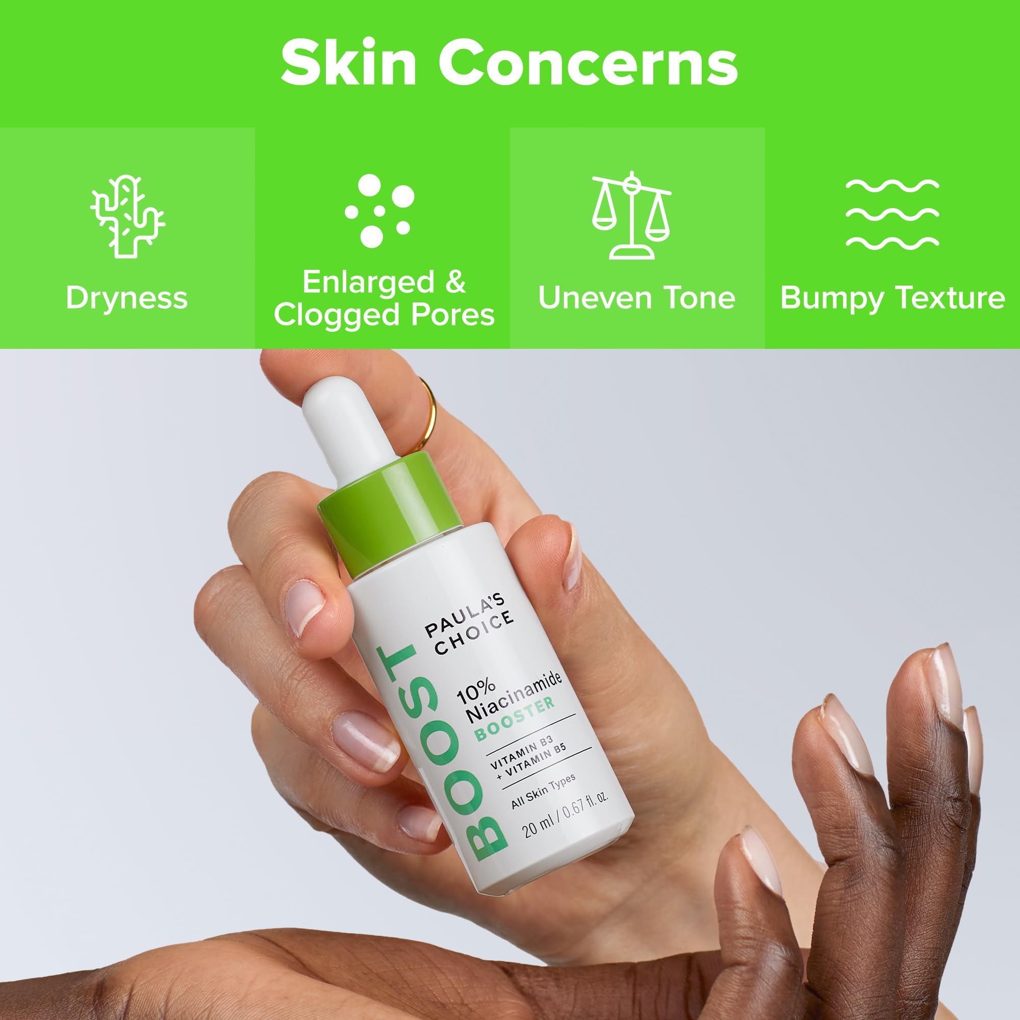 Buy now Paula's Choice BOOST 10% Niacinamide Face Serum Booster, Facial Serum with Vitamin B3, Vitamin C & Licorice Extract Serum, Pore Minimizer, All Skin Types, Fragrance-Free, 0.67oz at indiglob india