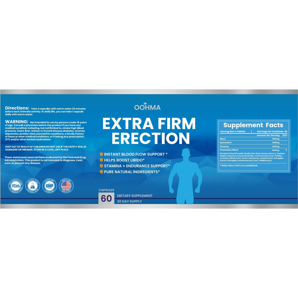 New Male Enhancing Supplement, Designed to be Fast Acting for Blood Flow to Gain Length & Girth + Stamina, Increase Size, Strength, Maca, Epimedium, and Other Natural Ingredients, 3rd Party Tested