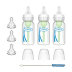 Dr. Brown's Preemie Flow Bottle Set, Anti-Colic Options+ Baby Bottles with Preemie Flow and Level T Nipples, 4oz/120mL, 0m+ – 3 Pack