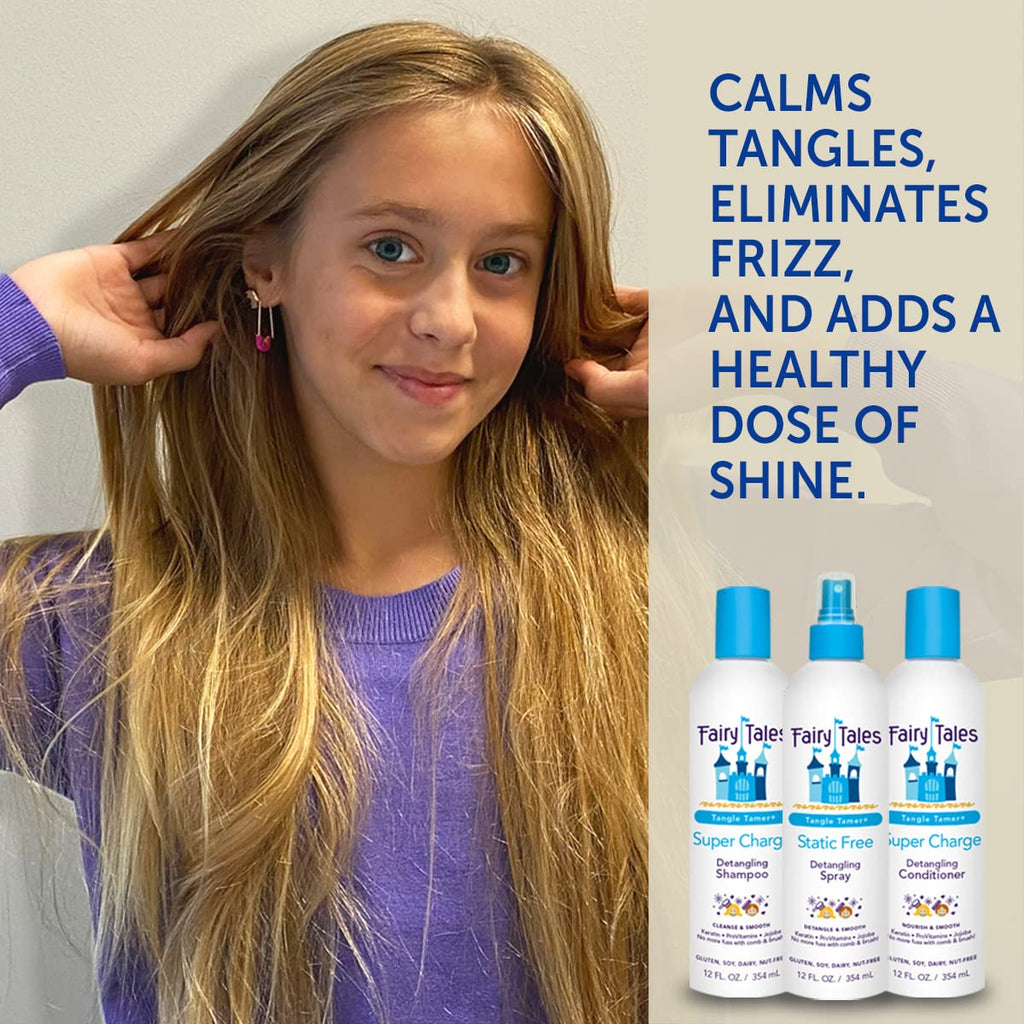 Fairy Tales Tangle Tamer Detangling Shampoo & Conditioner Kids 12 Oz | 2 Pack, Ultra Moisturizing, Anti Frizz Protection, Paraben Free, Sulfate Free