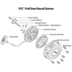 1PZ Recoil Starter Pull Start for Honda GX340 GX390 GX610 GX620 11hp 13hp