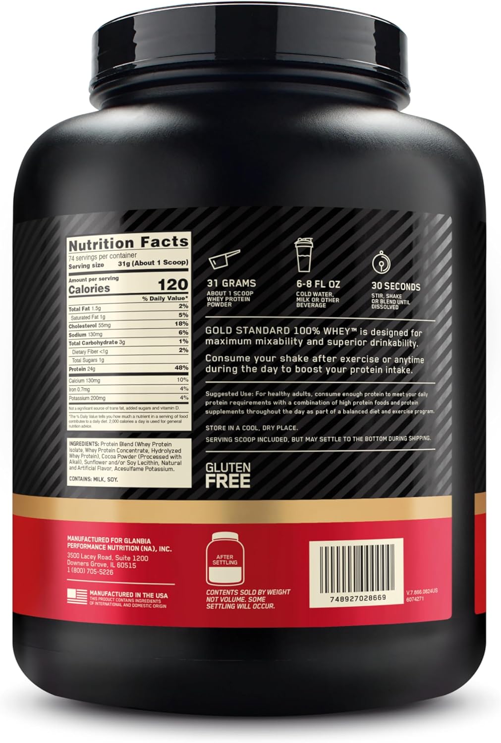 Buy now Optimum Nutrition Gold Standard 100% Whey Protein Powder, Double Rich Chocolate, 5 Pound (Packaging May Vary) at indiglob india