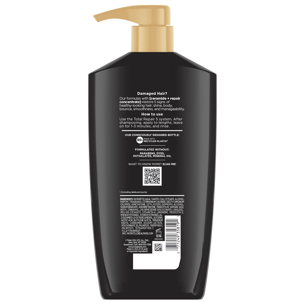 L'Oreal Paris Elvive Total Repair 5 Repairing Conditioner for Damaged Hair Conditioner with Protein and Ceramide for Strong Silky Shiny Healthy Renewed Hair 28 Fl Oz