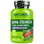 NATURELO 600mg Calcium Supplement for Bone Strength, VIT D3, 120 Capsules | Magnesium, Zinc, Vit K2, for Women & Older Adults, Plant-Based, Well Tolerated, NSF Contents Certified, MFD in GMP Facility