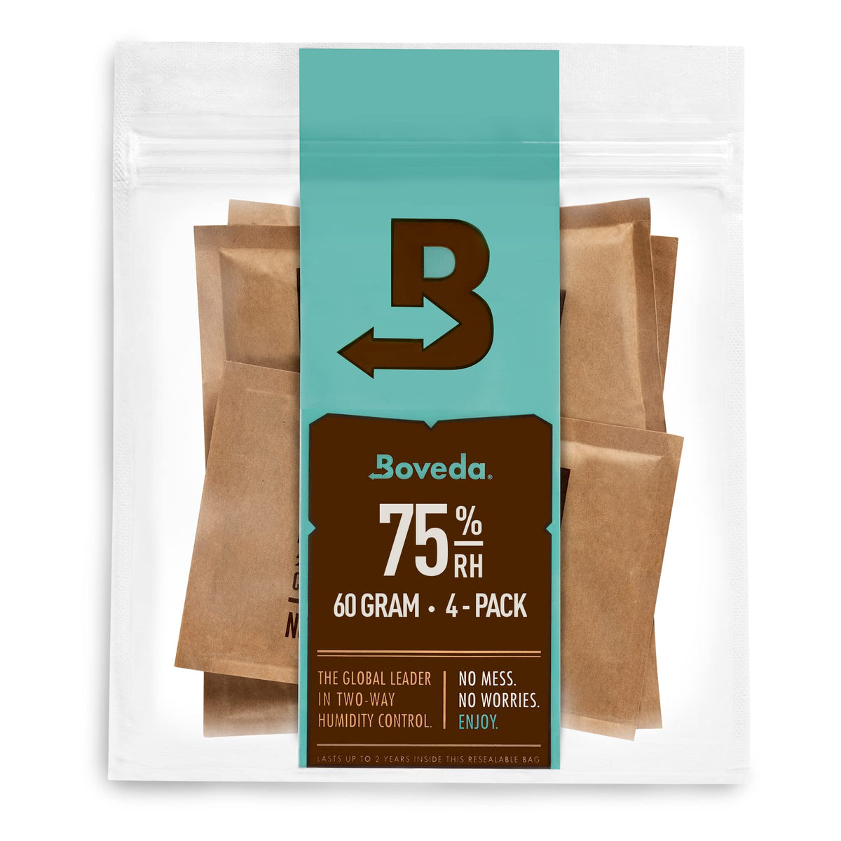 Boveda 75% Humidity Control Packs, Size 60, 4-Pack – Extremely Dry Climate