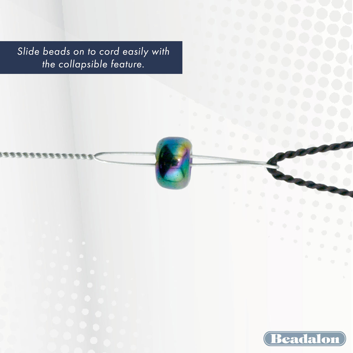 Beadalon Collapsible Eye Beading Needles, Medium 0.36 mm / .014 inches Diameter, 2.5 inches Length, 4 pc