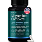 High Absorption Magnesium Glycinate Complex 500mg, 7-in-1 with Vegan D3 | Oxide-free and filler-free, 7 bioavailable forms including glycinate, citrate & malate for sleep, cramps & stress, vegan, USA