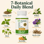 Lifetones Uric Acid Support Capsules – 7-Herb Formula with Boswellia, Devil's Claw, White Willow & Celery Seed – No Herbal Taste – Supports Healthy Uric Acid Levels & Joint Comfort – 60 Vegan Capsules