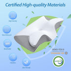 Buy now HOMCA Memory Foam Cervical Pillow, 2 in 1 Ergonomic Contour Orthopedic Pillow for Neck Pain, Contoured Support Pillows for Side Back Stomach Sleepers at indiglob india