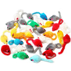 12PCS Cat Mouse Toys, Faux Fur Interactive Catnip Mice