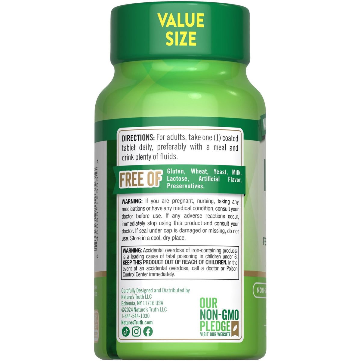 Nature's Truth Iron Tablets | 65mg | 240 Count | 325mg Ferrous Sulfate