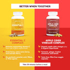 Paleovalley Essential C Complex, Whole Food Vitamin C Supplement, Organic Acerola Cherry, Camu Camu, Amla Berry, No Synthetic Ascorbic Acid, Immune Support Capsules, 450mg- Made in the USA